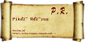 Pikó Rózsa névjegykártya