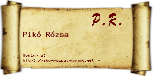 Pikó Rózsa névjegykártya