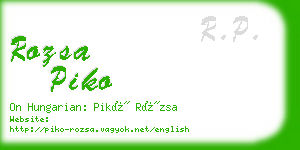 rozsa piko business card